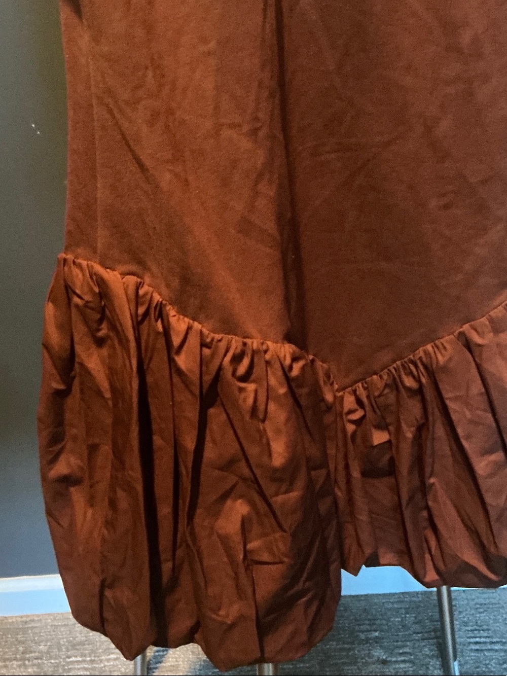 Rust Ruffle-Hem Mini Dress - Picture 4 of 5